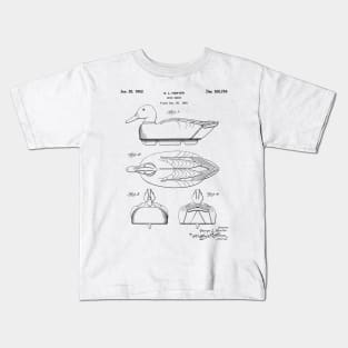 Duck Decoy Patent - Hunter Outdoorsman Art - White Kids T-Shirt